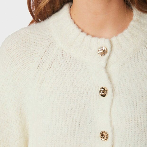 NEO NOIR - BENUTA FLUFFY KNIT CARDIGAN | OFF WHITE