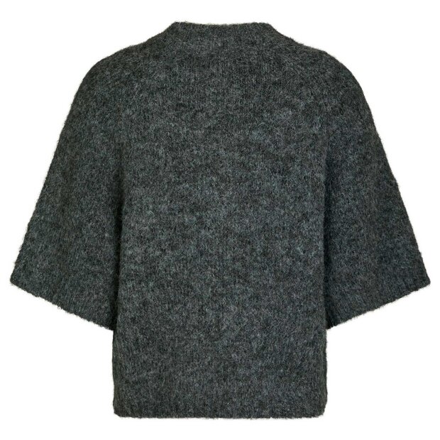NEO NOIR - BENUTA FLUFFY KNIT CARDIGAN | ANTRACITE MELANGE