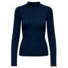 JDY - FRANSISKA L/S HI-NECK TOP | NAVY BLAZER