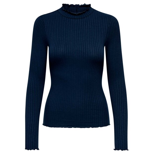 JDY - FRANSISKA L/S HI-NECK TOP | NAVY BLAZER