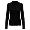 JDY - FRANSISKA L/S HI-NECK TOP | BLACK
