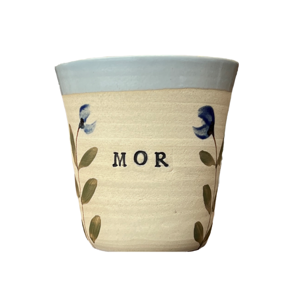 STINEMEI KERAMIK - PERSONLIG KOP | MOR/BLÅ/BLÅ BLOMST