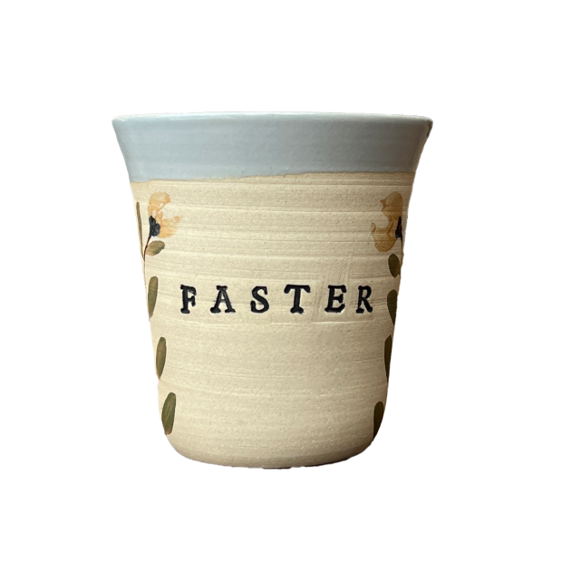 STINEMEI KERAMIK - PERSONLIG KOP | FASTER/BLÅ/MILD BLOMST