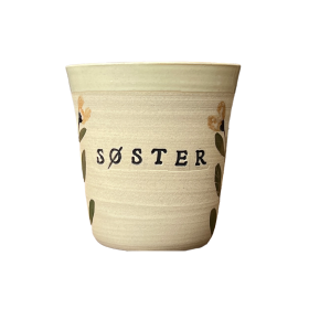 STINEMEI KERAMIK - PERSONLIG KOP | SØSTER/GUL/MILD BLOMST