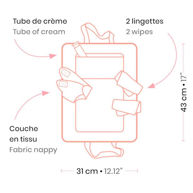 DJECO - CHANGING BAG - PINK PEAK