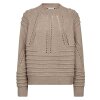 CO COUTURE - ROWAN HOLE TURTLE KNIT | TAUPE