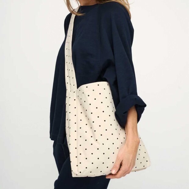 MOSHI MOSHI MIND - DOTTED CROSS BODY BAG | ECRU/BLACK DOTS