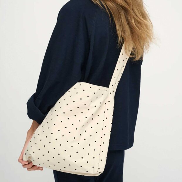MOSHI MOSHI MIND - DOTTED CROSS BODY BAG | ECRU/BLACK DOTS