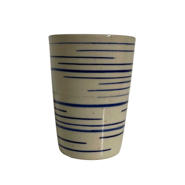 BORNHOLMS KERAMIKFABRIK - TALL CUP | BLUE PINSTRIPE