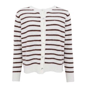 BLACK COLOUR - DELL STRIBET CARDIGAN | OFF WHITE