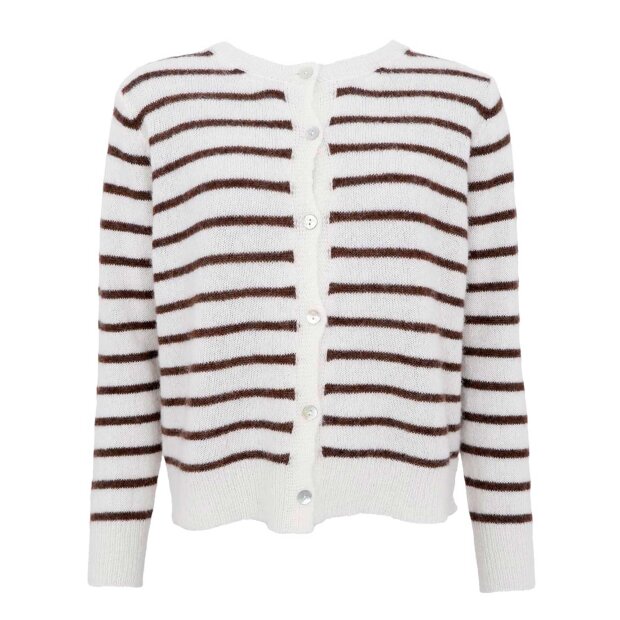 BLACK COLOUR - DELL STRIBET CARDIGAN | OFF WHITE