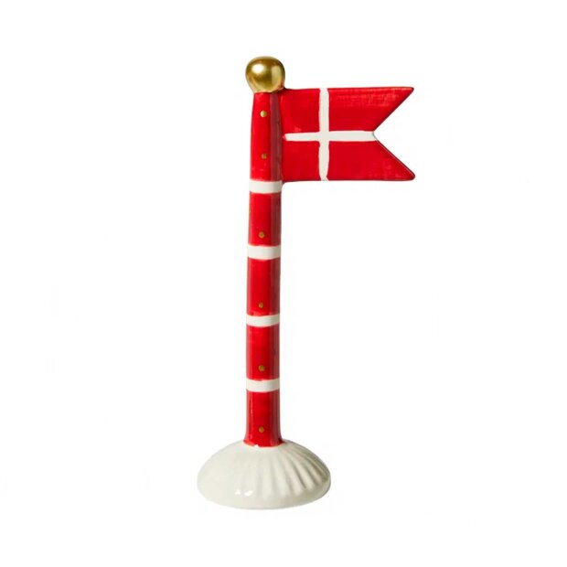 SPEEDTSBERG - KERAMIK FLAG 19 CM | RØD M/STRIB