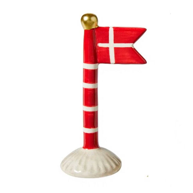SPEEDTSBERG - KERAMIK FLAG 14 CM | RØD M/STRIB