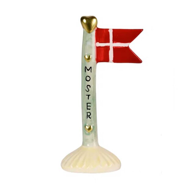 SPEEDTSBERG - KERAMIK FLAG MOSTER 14 CM | GRØN M/GUL FOD
