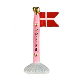 SPEEDTSBERG - KERAMIK FLAG MOSTER 14 CM | ROSA M/BLÅ FOD