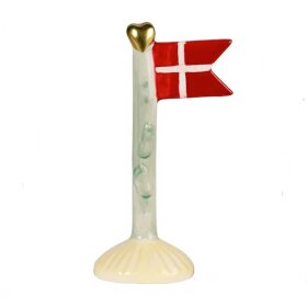 SPEEDTSBERG - KERAMIK FLAG M/BABYFØDDER | LYSEGRØN M/GUL FOD