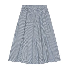 MOSHI MOSHI MIND - PIN STRIPE SKIRT | SEA BLUE/WHITE