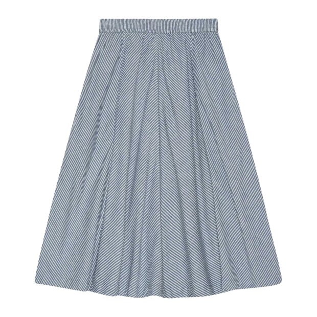 MOSHI MOSHI MIND - PIN STRIPE SKIRT | SEA BLUE/WHITE
