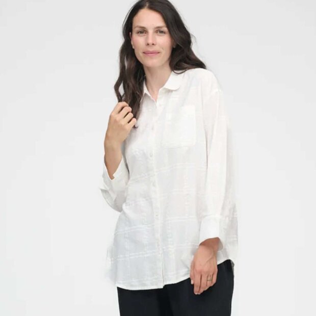 MOSHI MOSHI MIND - AVALON DOBBY CHECK SHIRT | OFF WHITE