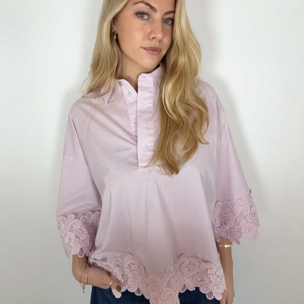 CONTINUE COPENHAGEN - KLARA EMBROIDERY BLOUSE | ROSE