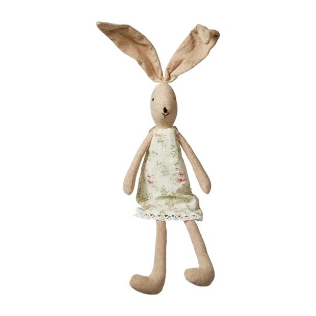 SPEEDTSBERG - LULU KANIN I STOF 33 CM | WHITE/GREEN/NATURE