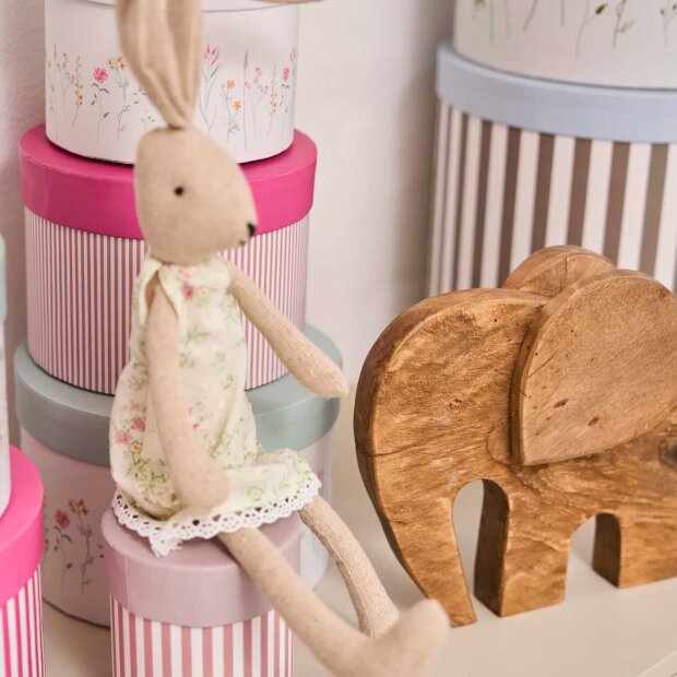 SPEEDTSBERG - LULU KANIN I STOF 33 CM | WHITE/GREEN/NATURE