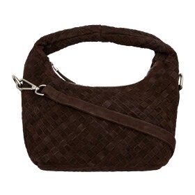 BTF CPH - SUEDE BRAIDED CLUTCH | DARK CHOCOLATE BROWN W/ SILVER