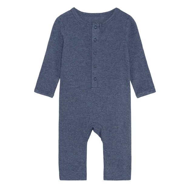 FIXONI - ROMPERS LS RIB MELANGE | VINTAGE INDIGO MELANGE