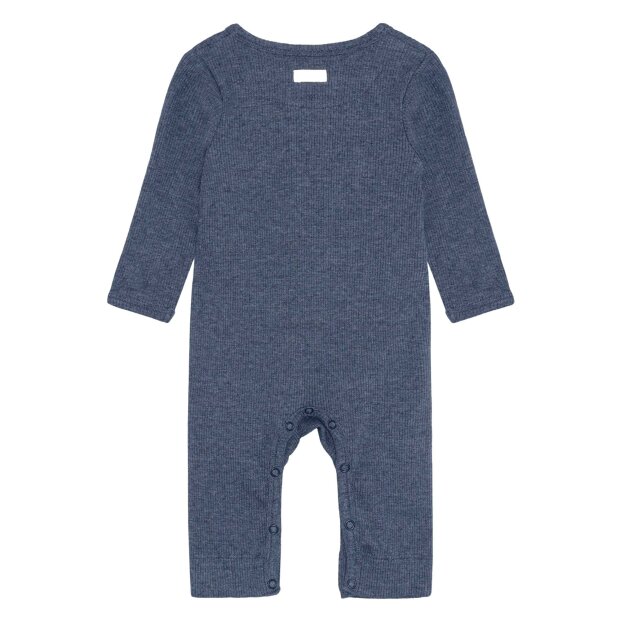 FIXONI - ROMPERS LS RIB MELANGE | VINTAGE INDIGO MELANGE