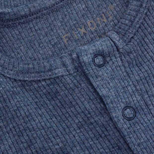 FIXONI - ROMPERS LS RIB MELANGE | VINTAGE INDIGO MELANGE
