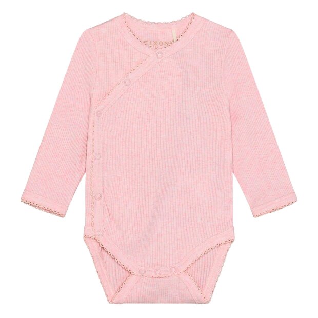 FIXONI - WRAP BODY LS RIB MELANGE | BLEACHED MAUVE MELANGE