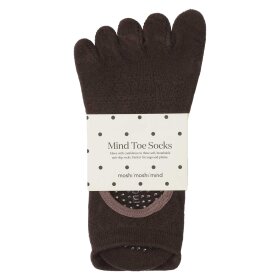 MOSHI MOSHI MIND - MIND TOE ANTI SLIP SOCKS | DARK BROWN
