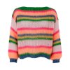 BLACK COLOUR - ANNA MULTI STRIPED JUMPER | ORANGE MULTI