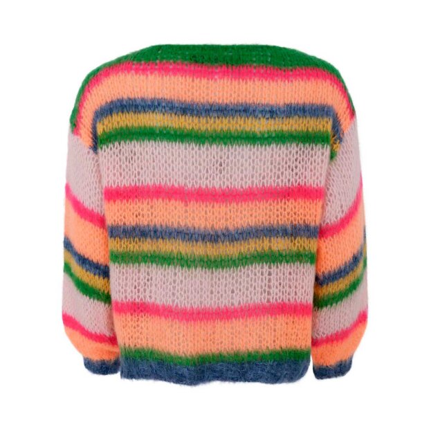 BLACK COLOUR - ANNA MULTI STRIPED JUMPER | ORANGE MULTI
