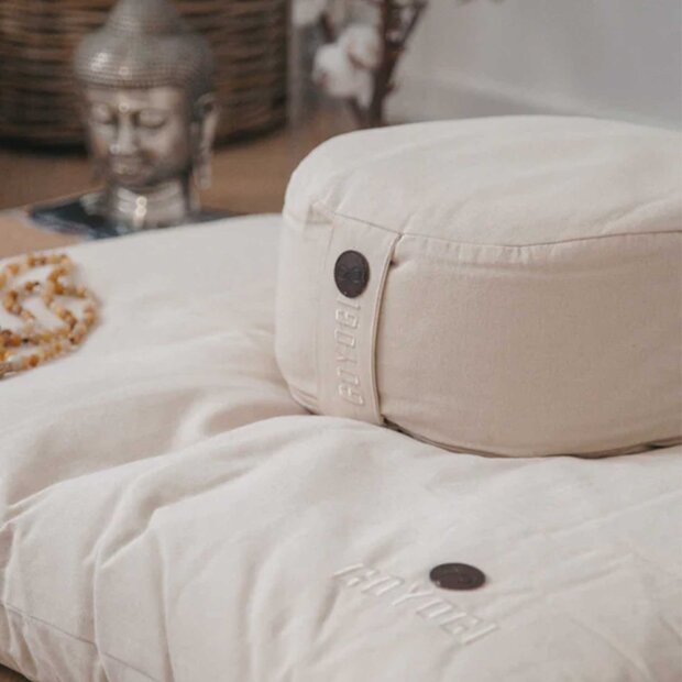 GOYOGI - CALM ORGANIC COTTON ROUND MEDITATION CUSHION | NATURAL