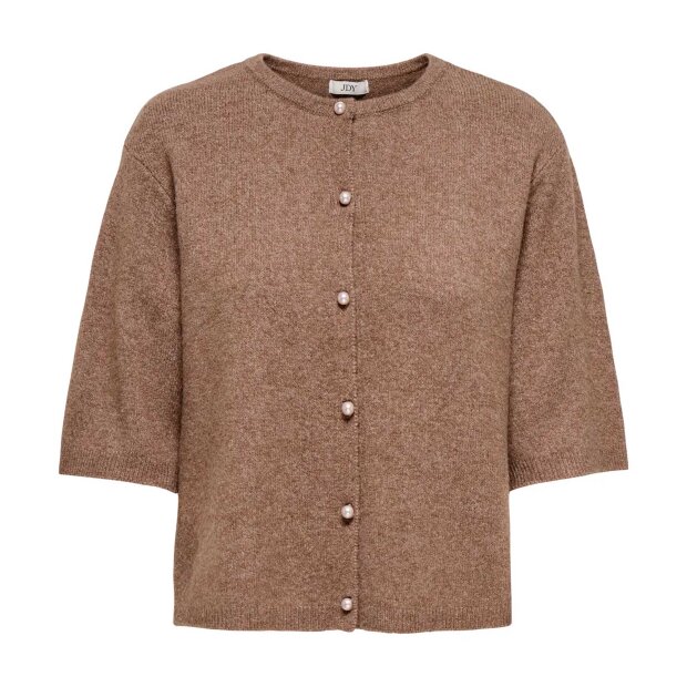 JDY - RUE LIFE 2/4 PEARL CARDIGAN | CARIBOU MELANGE