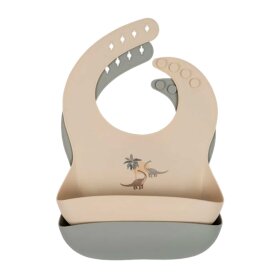 KONGES SLØJD - 2-PACK SILICONE BIB | DINO