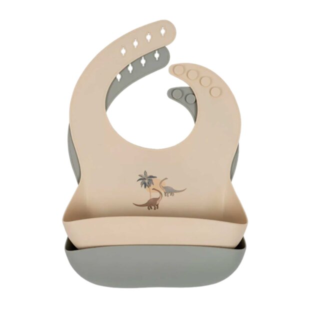 KONGES SLØJD - 2-PACK SILICONE BIB | DINO