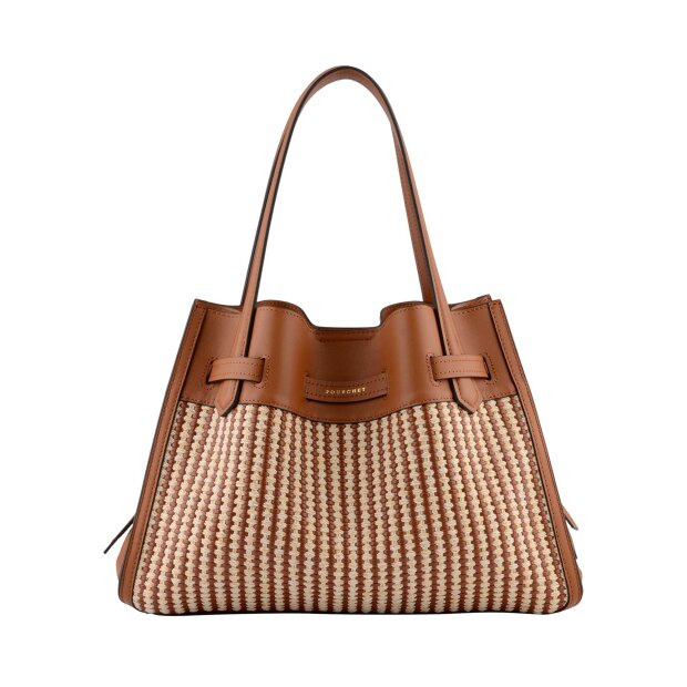 POURCHET - BLOSSOM TRESSÉ MEDIUM TASKE | GOLD