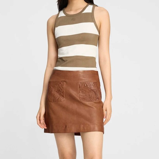 MUNTHE - TEZZA TOP | STRIPE MOCCA