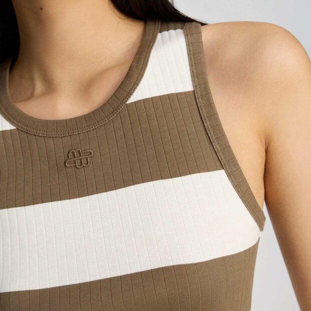 MUNTHE - TEZZA TOP | STRIPE MOCCA