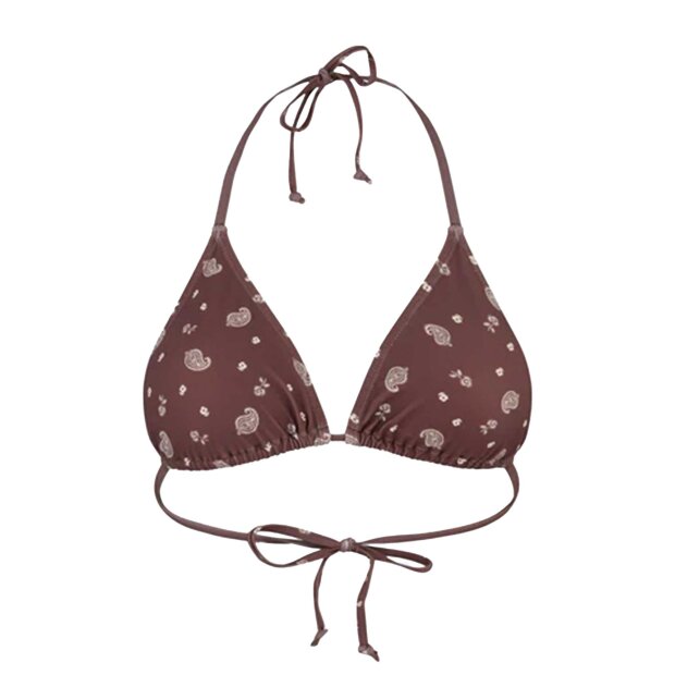BECK SØNDERGAARD - BLOOM PAISLEY BEL BIKINI TOP | CHOCOLATE BROWN