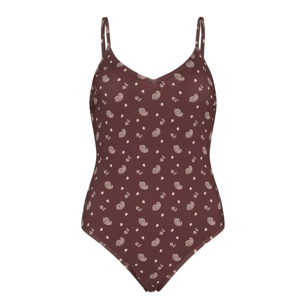 BECK SØNDERGAARD - BLOOM PAISLEY BEA SWIMSUIT | CHOCOLATE BROWN