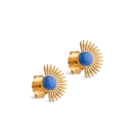 ENAMEL COPENHAGEN - SOLEIL STUD FORGYLDT | CORNFLOWER