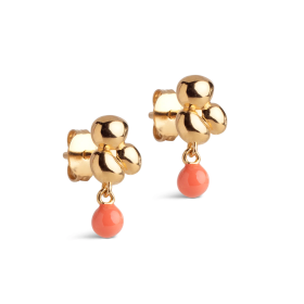 ENAMEL COPENHAGEN - EARRING NARA BALL FORGYLDT | LIGHT CORAL