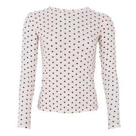 BLACK COLOUR - BCJENNIE DOTTED MESH BLOUSE | CREAM