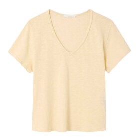 AMERICAN VINTAGE - T-SHIRT DROIT MC COL V SONOMA | VANILLE VINTAGE