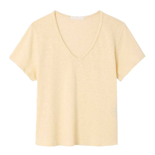 AMERICAN VINTAGE - T-SHIRT DROIT MC COL V SONOMA | VANILLE VINTAGE