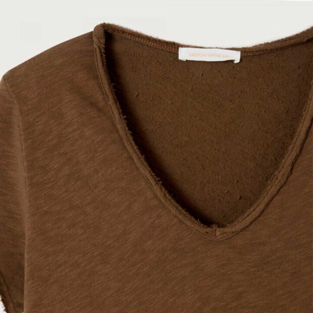 AMERICAN VINTAGE - T-SHIRT DROIT MC COL V SONOMA | CHANTAIGNIER