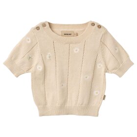 WHEAT - KNIT TOP S/S MALVINA | SANDSHELL WHITE FLOWER